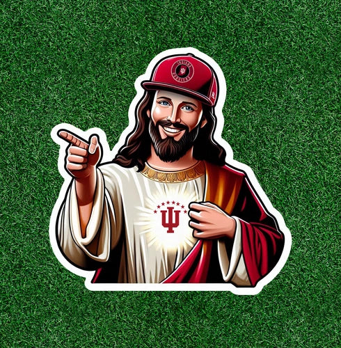 Jesus is an Indiana sports fan 100% waterproof vinyl sticker - several sizes