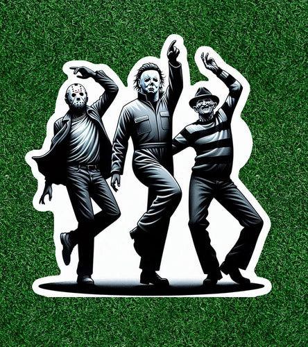 Jason, Michael Myers and Freddy dancing waterproof sticker decal - several sizes