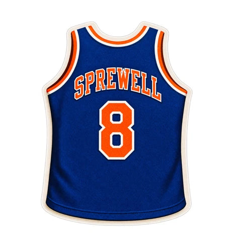Knicks Latrell Sprewell #8  100% waterproof vinyl sticker decal - several sizes