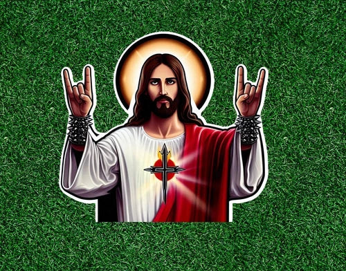 Heavy Metal Jesus 100% waterproof vinyl sticker decal - several sizes
