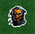 Halloween  scary pumpkin head 100% waterproof sticker decal - several sizes