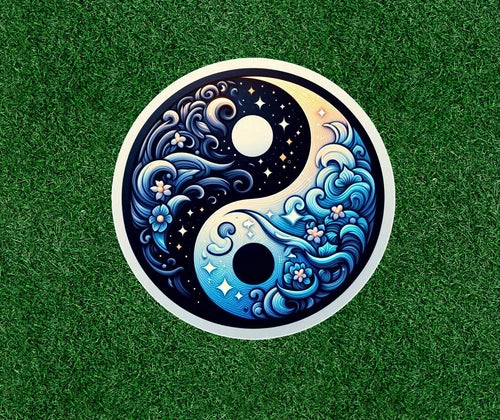 Beautiful Yin Yang design 100% waterproof vinyl sticker decal - many sizes
