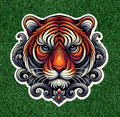 Beautiful Mardi Gras Bengal Tiger waterproof vinyl sticker decal - many sizes