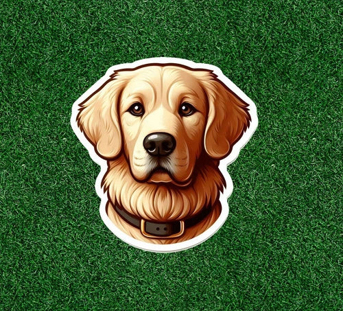 Cute Golden Retriever dog 100% waterproof vinyl sticker decal - many sizes
