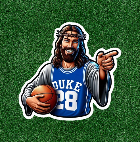 Jesus is a Duke Basketball fan 100% waterproof vinyl sticker - several sizes