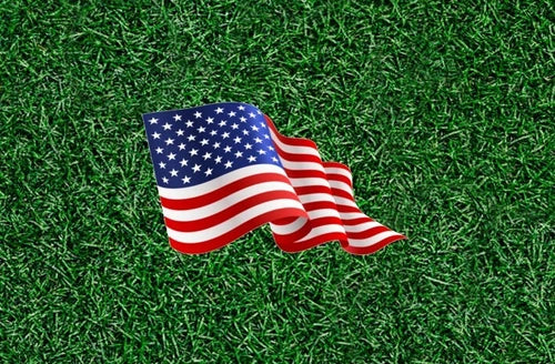 United States Flag blowing in the wind 100% waterproof vinyl sticker- many sizes