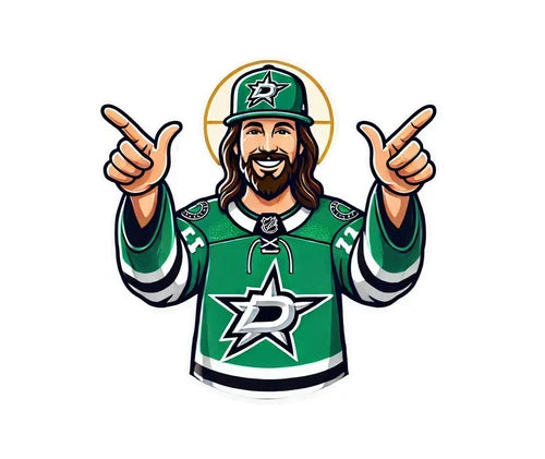 Jesus is a Stars hockey fan 100% waterproof vinyl sticker decal - several sizes
