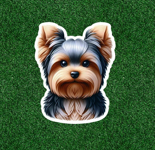 Cute Yorkshire Terrier yorkie dog waterproof vinyl sticker decal - many sizes