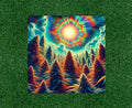 Marijuana plants under a psychedelic sky vinyl sticker - several sizes available