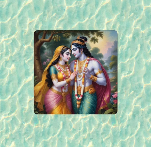 Hindu God and Goddess Radha and Krishna waterproof vinyl sticker - many sizes