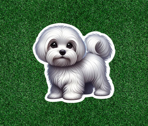 Cute Maltese dog waterproof vinyl sticker decal - many sizes available