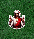 Jesus Claus is bringing presents!  vinyl sticker decal - several sizes available