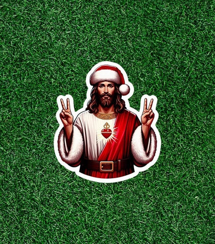 Jesus Claus is bringing presents!  vinyl sticker decal - several sizes available