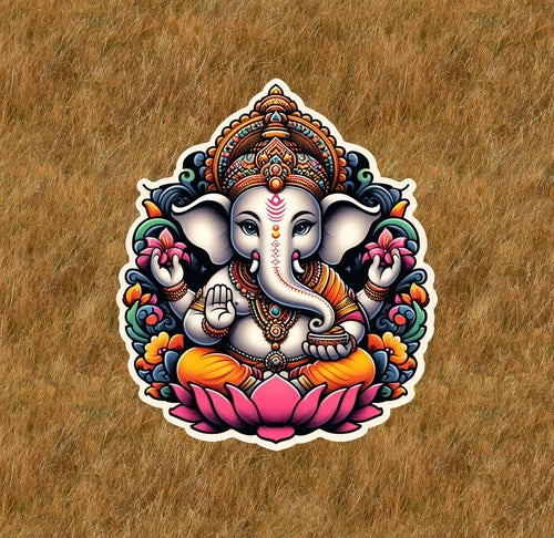 Hindu God Lord Ganesh / Ganesha 100% waterproof vinyl sticker decal - many sizes
