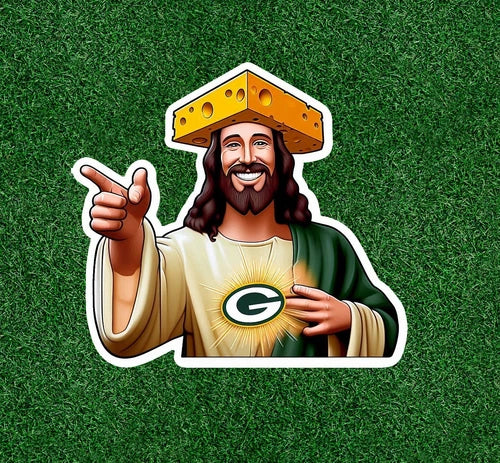 Jesus is a Green Bay fan! 100% waterproof vinyl sticker decal - several sizes