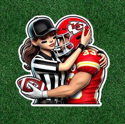 Referee loving a Chiefs player 100% waterproof vinyl sticker - several sizes
