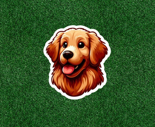 Cute Golden Retriever dog 100% waterproof vinyl decal sticker - many sizes