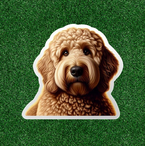 Cute Golden Doodle dog 100% waterproof vinyl sticker decal - many sizes