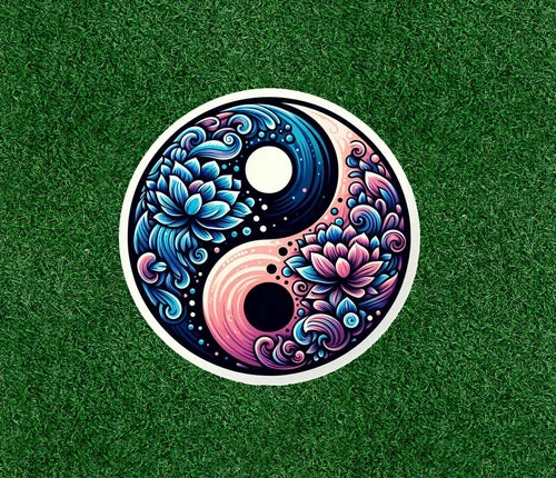 Beautiful Yin Yang design 100% waterproof vinyl decal sticker - many sizes