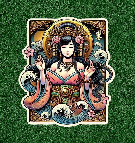 Japanese Sun Goddess Amaterasu 100% waterproof vinyl sticker decal - many sizes