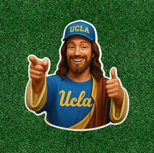 Jesus is a UCLA fan 100% waterproof vinyl sticker decal - several sizes