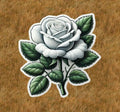 Beautiful white rose 100% waterproof vinyl sticker decal - many sizes available