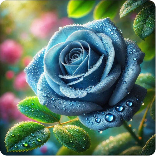 Beautiful blue rose 100% waterproof vinyl sticker decal - many sizes available