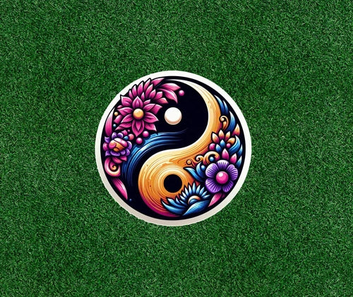 Beautiful Yin Yang design 100% waterproof vinyl sticker decal - many sizes
