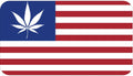 United States Flag with marijuana leaf 100% waterproof vinyl sticker- many sizes