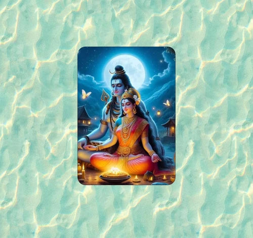 Hindu God and Goddess Shiva and Parvati waterproof vinyl sticker - many sizes