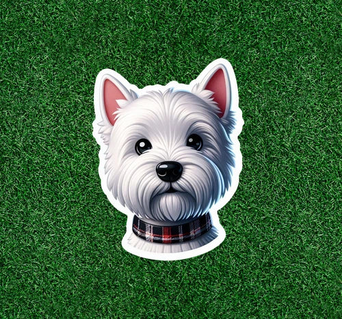 Cute Westie West Highland White Terrier dog waterproof vinyl sticker- many sizes