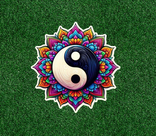 Yin Yang Mandala design 100% waterproof  vinyl sticker decal - many sizes