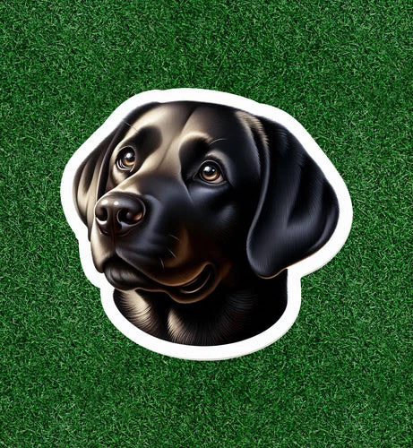 Black Labrador Retriever dog 100% waterproof vinyl sticker decal - many sizes