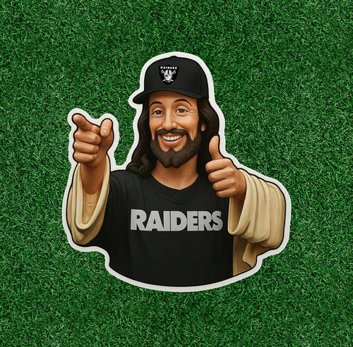Jesus is a Raiders Fan! 100% waterproof vinyl sticker decal - several sizes