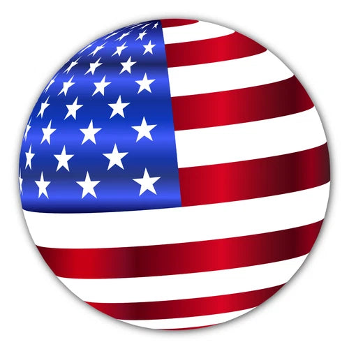 Circular design United States Flag 100% waterproof vinyl sticker - many sizes