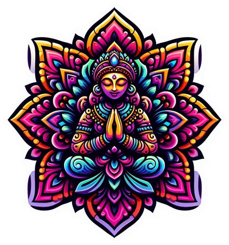 Namaste mandala Indian prayer design waterproof vinyl sticker decal - many sizes