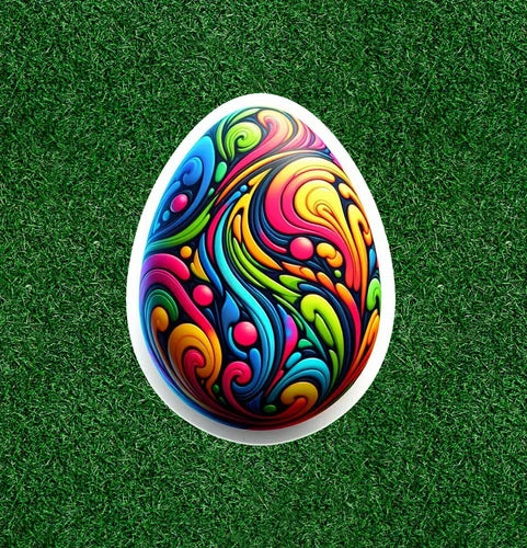 Colorful easter egg design sticker decal - several sizes available