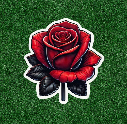 Beautiful red rose 100% waterproof vinyl sticker decal - many sizes available