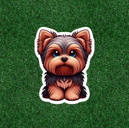 Cute Yorkshire Terrier yorkie dog waterproof vinyl sticker decal - many sizes