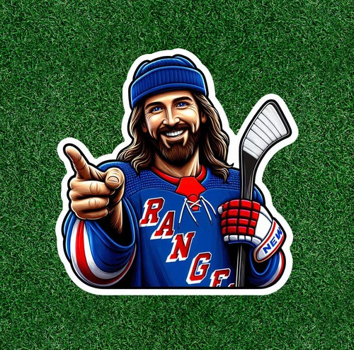 Jesus is a Rangers hockey fan 100% waterproof vinyl sticker - several sizes