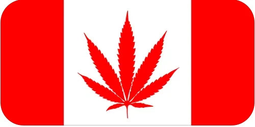 Canada Flag with Marijuana Leaf 100% waterproof vinyl sticker decal - many sizes
