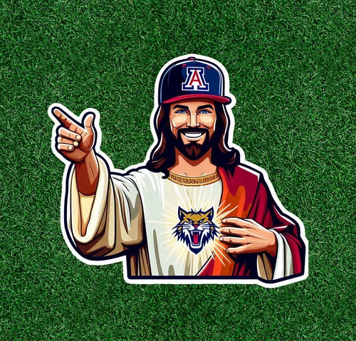 Jesus is an Arizona sports fan 100% waterproof vinyl sticker - several sizes