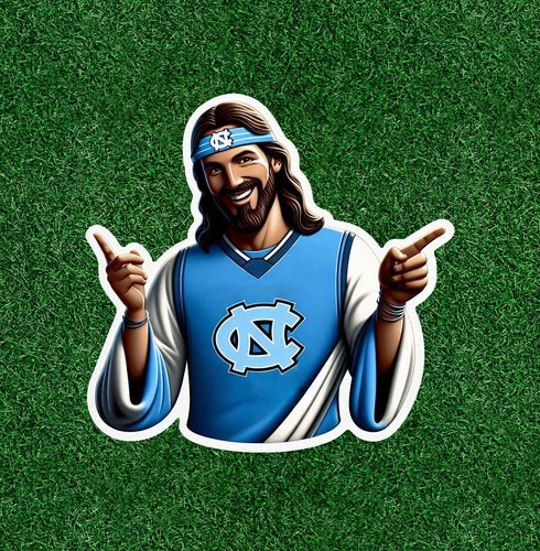 Jesus is a North Carolina  fan 100% waterproof vinyl sticker - several sizes