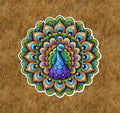 Beautiful peacock in a mandala design waterproof sticker decal- many sizes