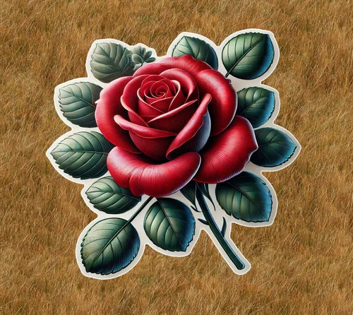 Beautiful red rose 100% waterproof vinyl sticker decal - many sizes available