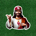 Jesus is an Oklahoma fan 100% waterproof vinyl sticker - several sizes