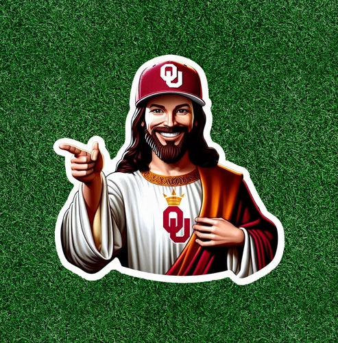 Jesus is an Oklahoma fan 100% waterproof vinyl sticker - several sizes