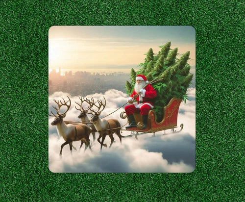 Santa Claus is coming to bring you weed waterproof vinyl sticker - several sizes