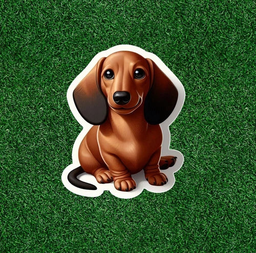 Cute little dachshund doxie dog 100% waterproof vinyl sticker decal - many sizes