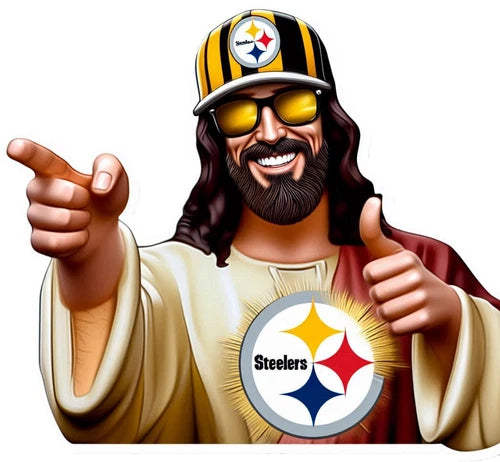 Jesus is a Pittsburgh fan 100% waterproof vinyl sticker decal - several sizes